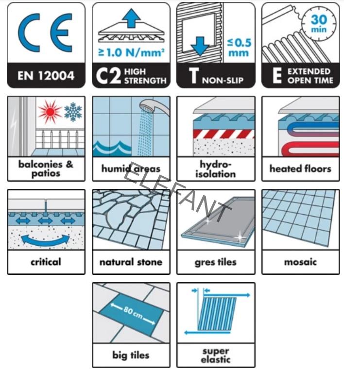 ceresit CM 16 lep. balk.teras.25kg C2TES1 flex 10mm